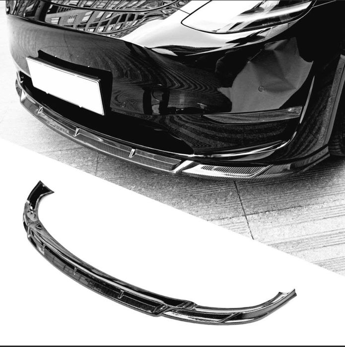 Cплиттер на Tesla Model Y диффузор спойлер зеркала пороги губа сплiтер