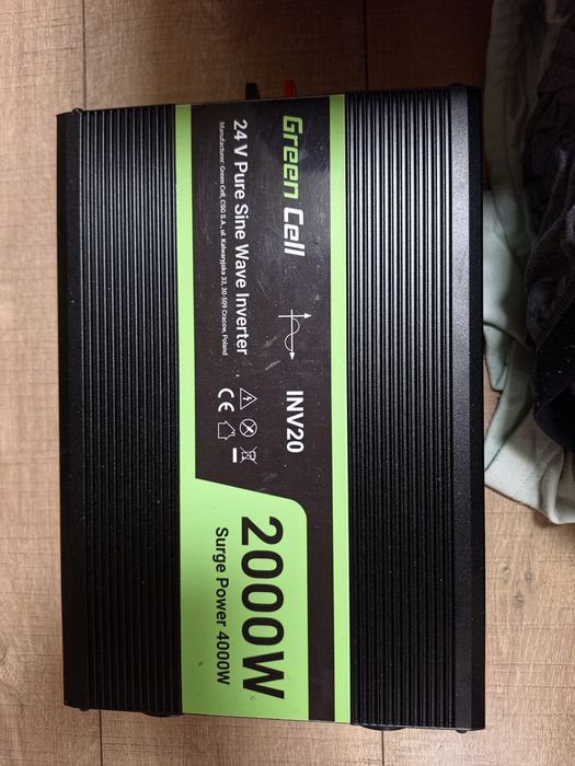 Przetwornica Green Cell 24V czysty sinus - uszkodzona 2000W/4000W