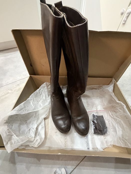 ZA DARMO Lasocki Kozaki plaskie damskie, brazowe, rozm. 37