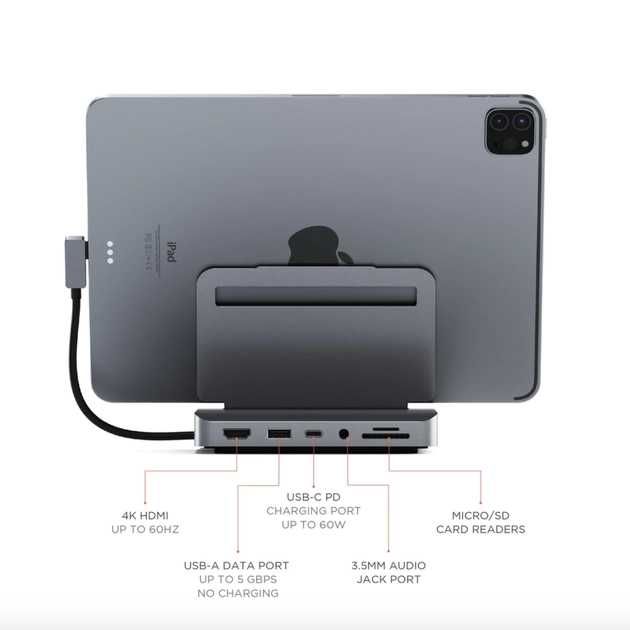 Хаб - адаптер Satechi Aluminum Stand Hub for iPad Pro, Space Gray