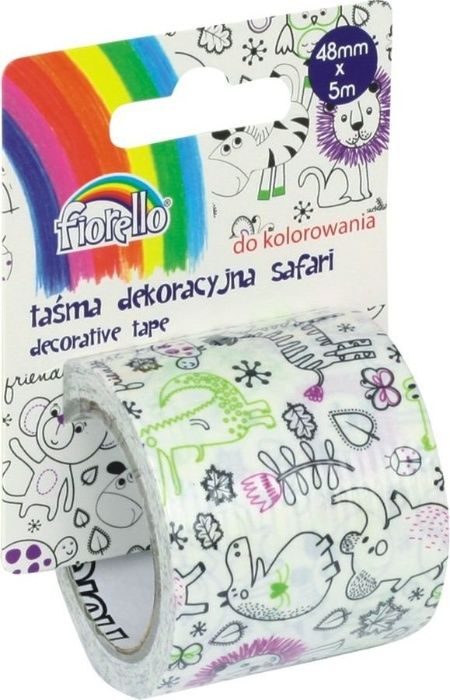 Taśma dekoracyjna do kolorowania Safari Fiorello 5m 2 szt.