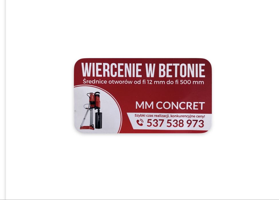 Wiercenie otworów w betonie, przewierty w betonie, cięcie Gdynia