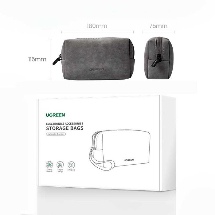 Сумка органайзер для проводов кабелей зарядок несессер для электроники