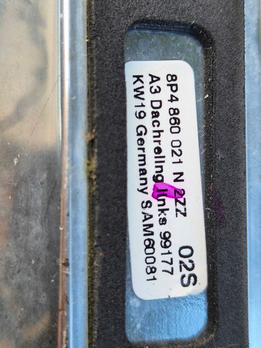 audi a3 8p sportback relingi dachowe oryginał komplet