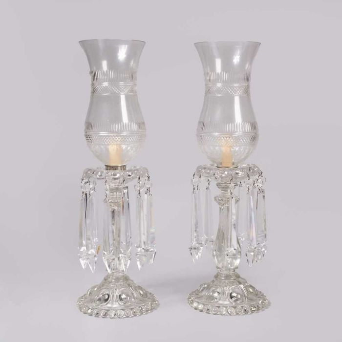 Par de Candeeiros de Mesa em Vidro