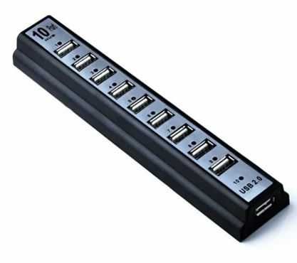 USB 2.0 концентратор (хаб) 10 портів портативний для ПК та ноутбуків