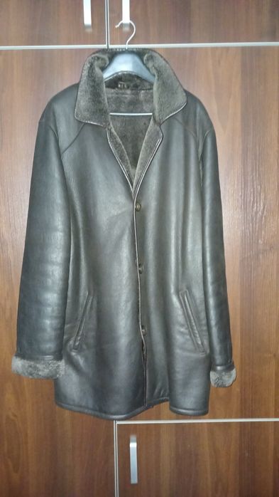 Натуральна чоловіча дублянка Valder 52 розмір, зимова, шкіра, хутро