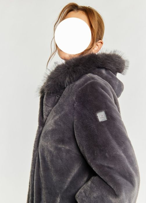 MONNARI kurtka zimowa futerko szara grafit XL 42/44