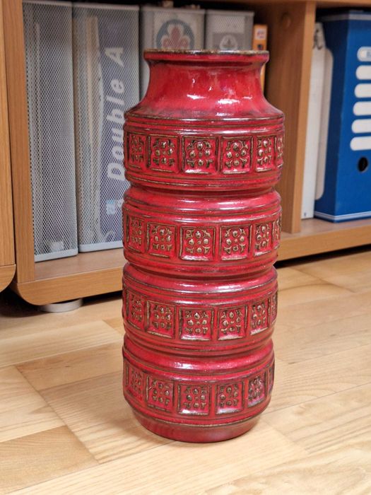 Ceramiczny Wazon W. Germany Scheurich design czerwony