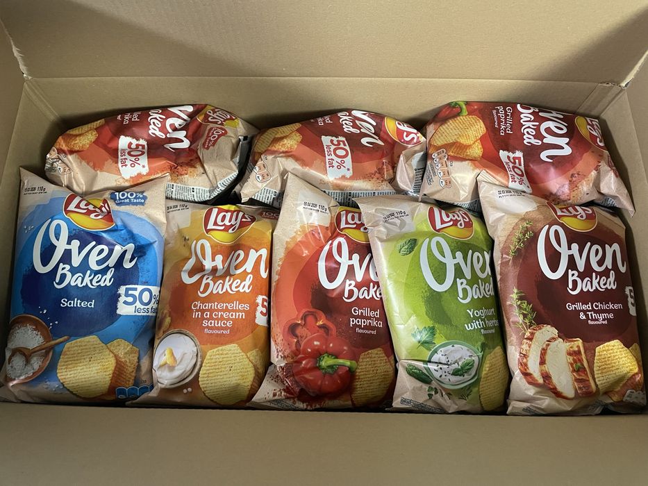 Zestaw 50 paczek Lays 110 g różne smaki Oven Baked