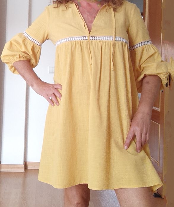 Vestido curto Amarelo