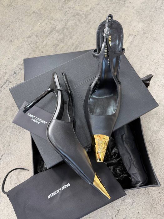 Женские кожаные босоножки слингбэки ys бренд лого