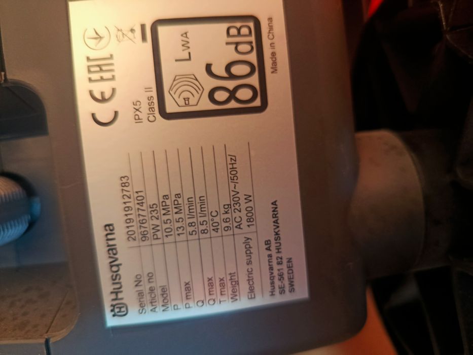 Máquina de pressão Husqvarna
