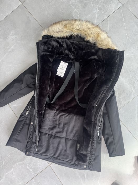 Zara kurtka zimowa parka płaszcz futerko L 40