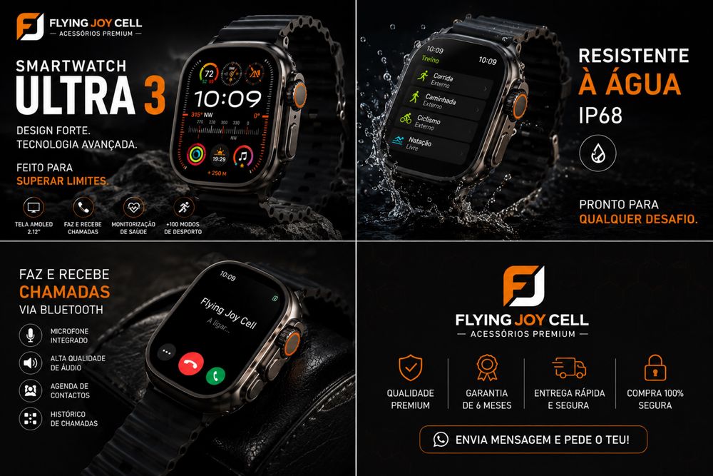 SmartWatch Ultra 3 Premium Novo |Envio Portugal