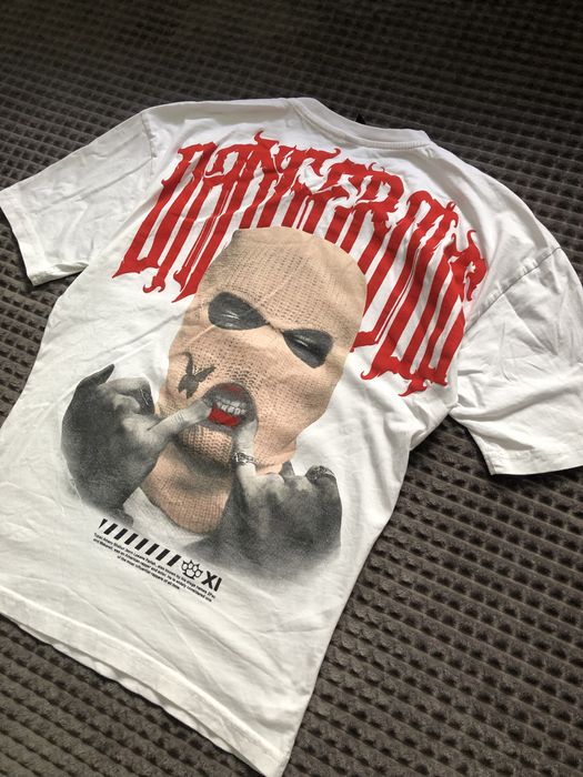 NIKE (S) Gangsta Gangs Bandit print мужская белая футболка летняя