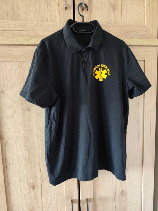 Koszulka Polo Ratownik Kierowca Czarna rozm. XL - SUPER stan!
