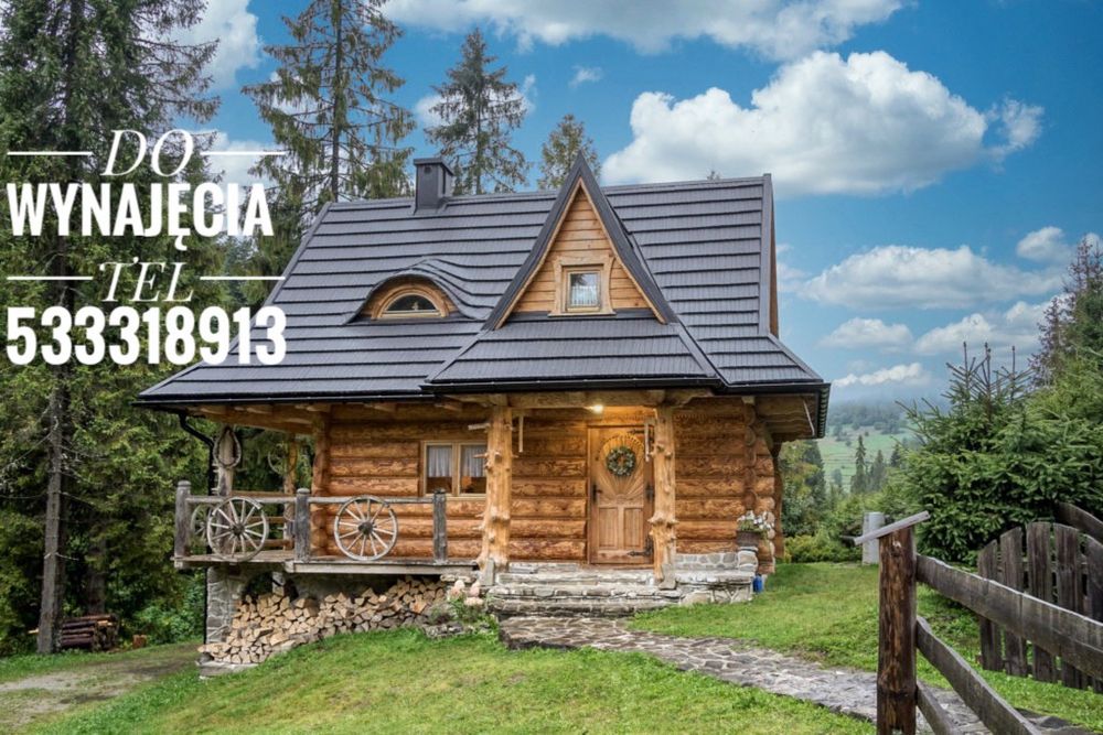 Domek z balią i kominkiem w lesie Podhale Gorce