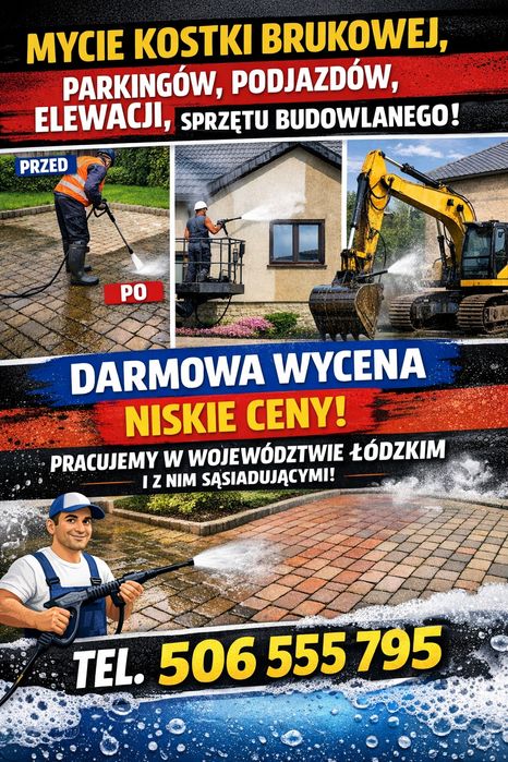 Profesjonalne mycie kostki brukowej, elewacji, płotów, podjazdów itp.