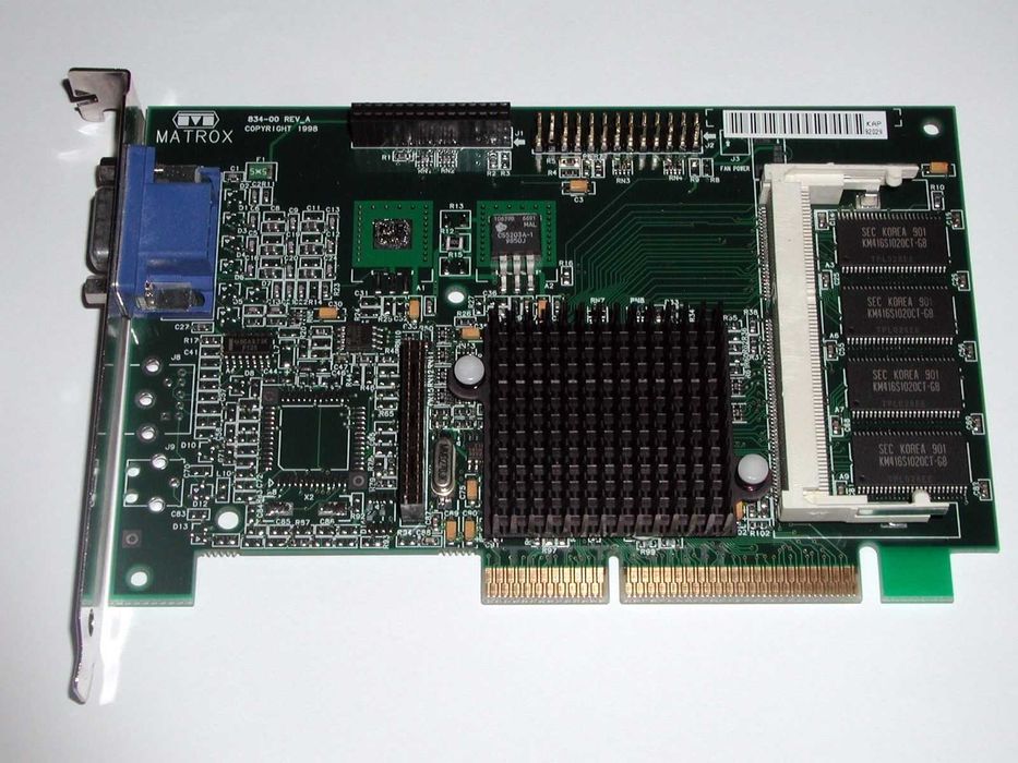 Placa Gráfica / Vídeo vintage, Matrox Millennium G200 SD, 8Mb, AGP