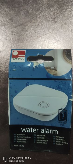 Czujnik zalania wodą cieczą water alarm