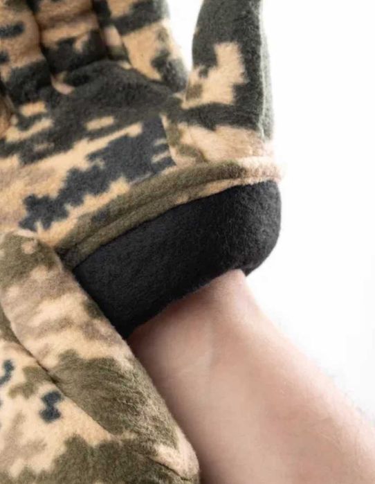 Зимові флісові рукавиці олива двошарові теплі перчатки тактичні фліс