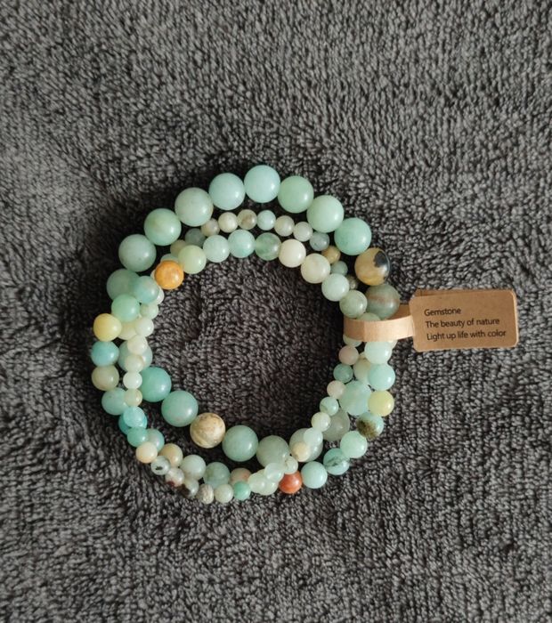 Zestaw bransoletek z kamienia naturalnego amazonit