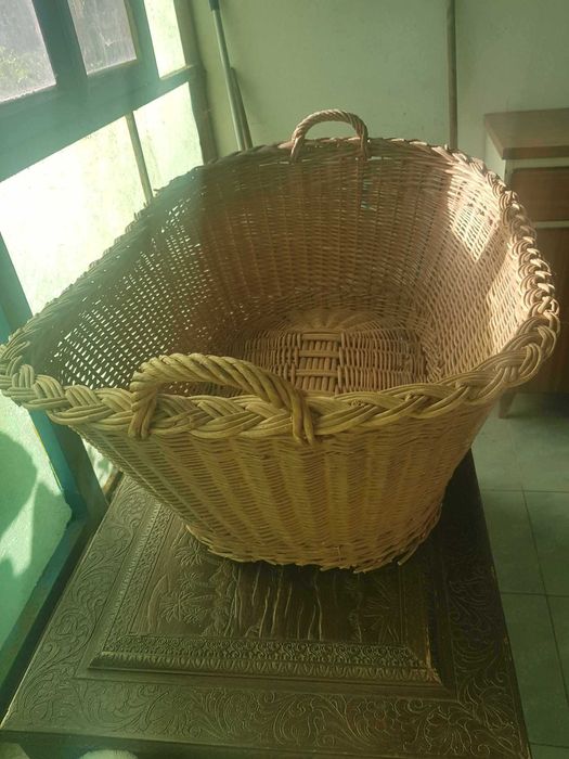 Cesta em vime Oval anos 70/80