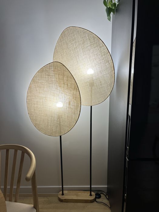 Lampa podłogowa stojąca boho japandi