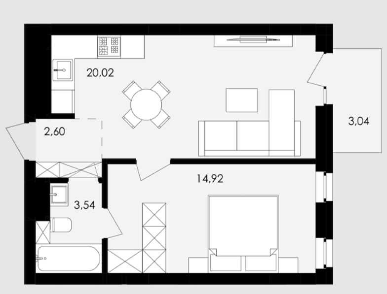 Avalon Yard 1 кімнатна з балконом БЕЗ КОМІСІЇ