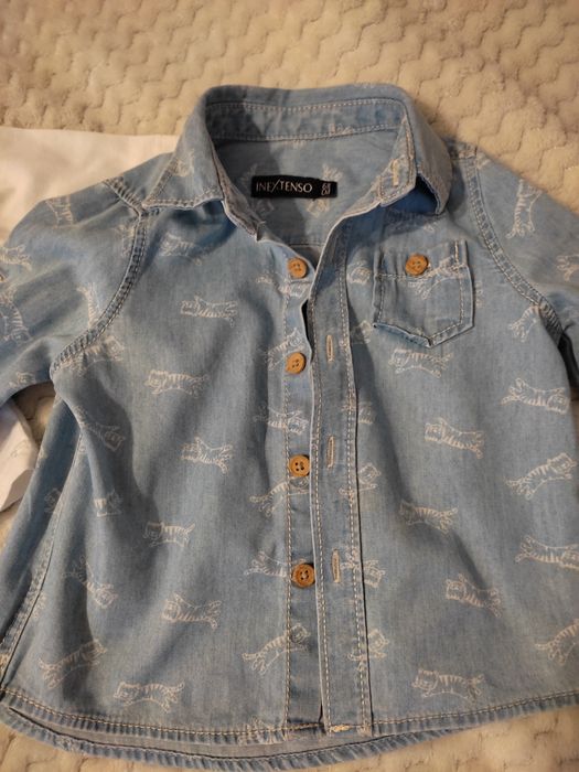 Zestaw dla chłopca koszula i bluzka na długi rękaw r.68