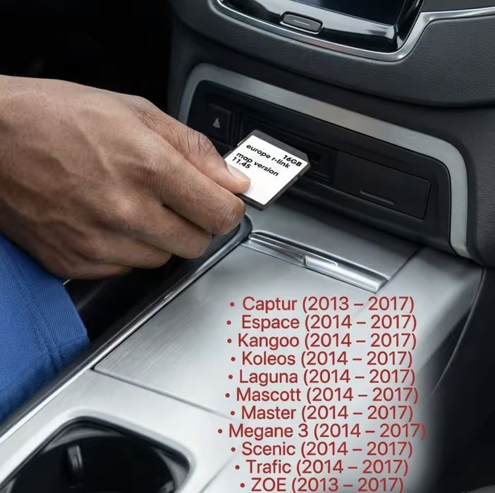 Cartão GPS com mapas da EU atualizados para modelos Renault