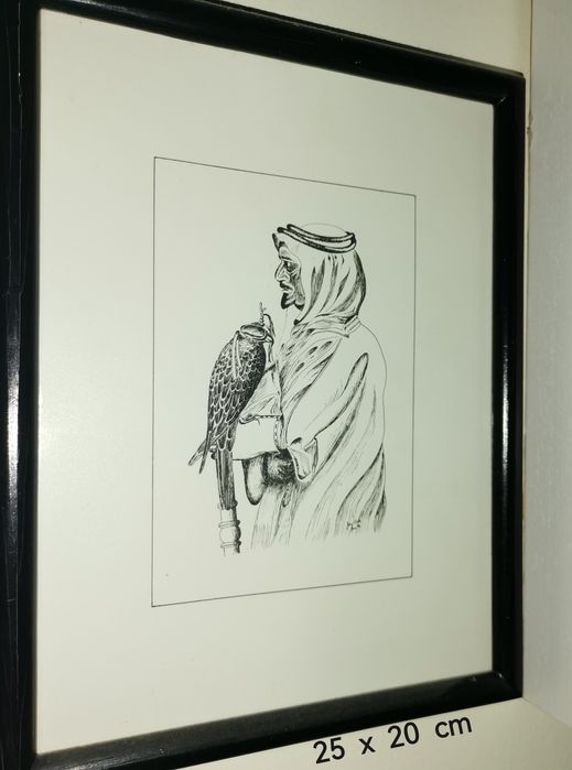 Quadros com desenhos árabes a aparo fino .