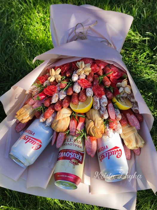 Смачні букети, мясний букет,солодкий,фруктовий, подарок,подарунок
