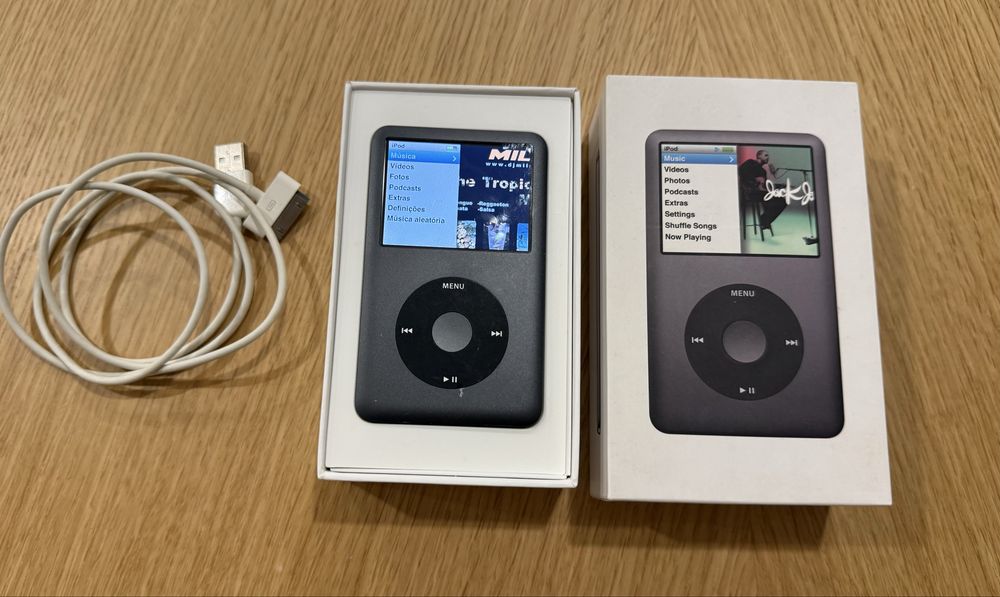 Apple iPod Classic 120GB preto A1238 com caixa e cabo original