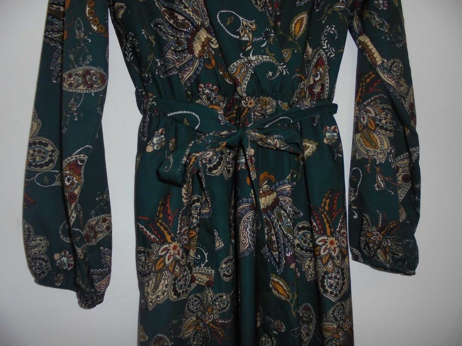 vestido de mulher cor verde estampado
