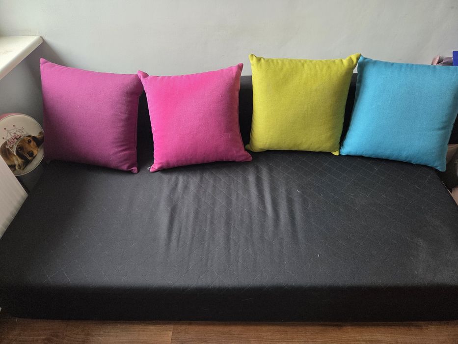 Tapczan, sofa rozkładana, łóżko, z pojemnikiem