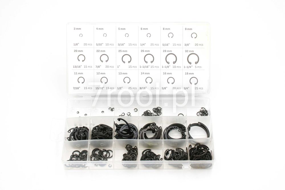 Komplet wew. pierścieni seegera 300szt