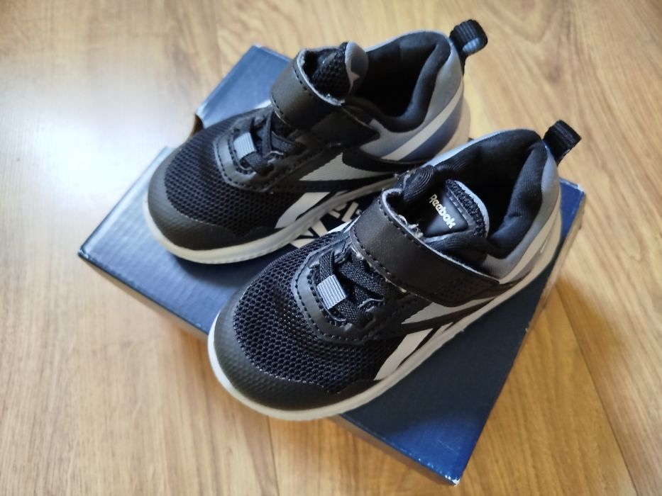 Reebok 22 23 szare czarne wiosenne. Rzep Rush Runner ig0521 Adidasy dl