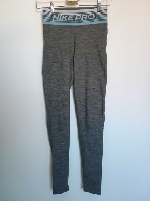 Damskie legginsy treningowe Nike PRO CJ3713.068 - rozmiar S, szare
