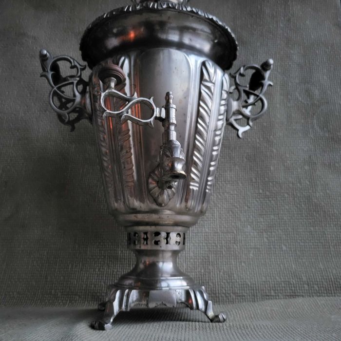 Самовар жаровой с Веницианскими ручками Патронный з-д на дровах редкий