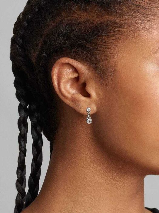 ОРИГІНАЛ! Сережки Pandora Infinite з діамантом 0.5 карат, біле золото