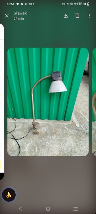 Stara lampa przemysłowa do tokarki frezarki