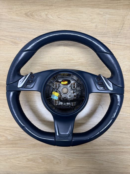 Kierownica Porsche 911, 991, 981 lopatki, niebieska 12-16r