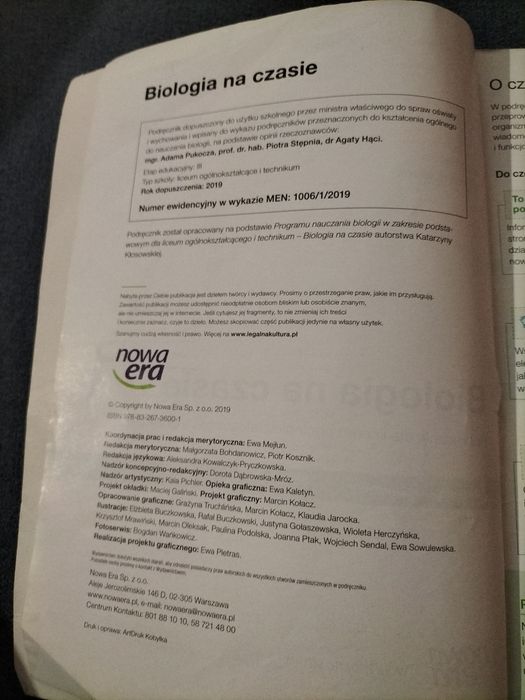 Biologia na czasie 1 zakres podstawowy NowaEra