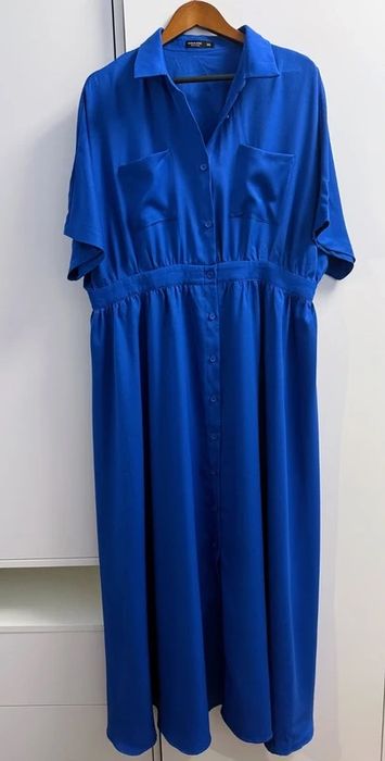 Shein Curve sukienka dluga 46 48 chabrowa