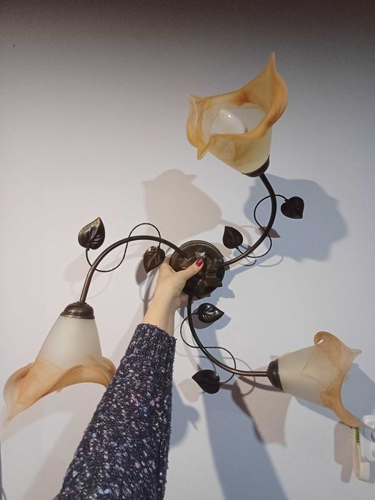 Żyrandol, 2 kinkiety, zestaw