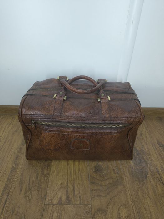Duża  torba podróżna vintage brązowa 45 cm – retro