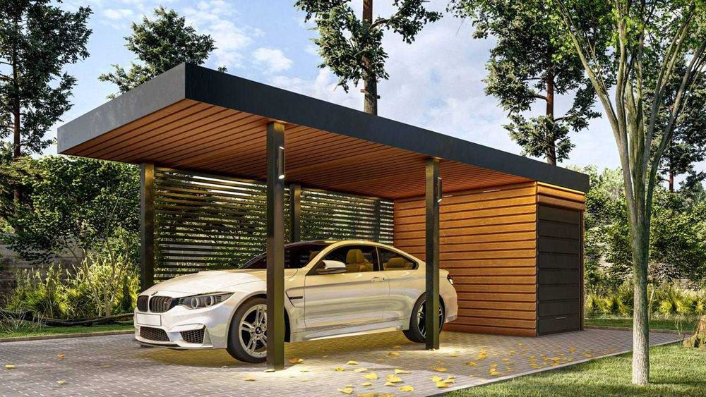 Навіс для машини, металевий навіс із сонячними панелями Львів