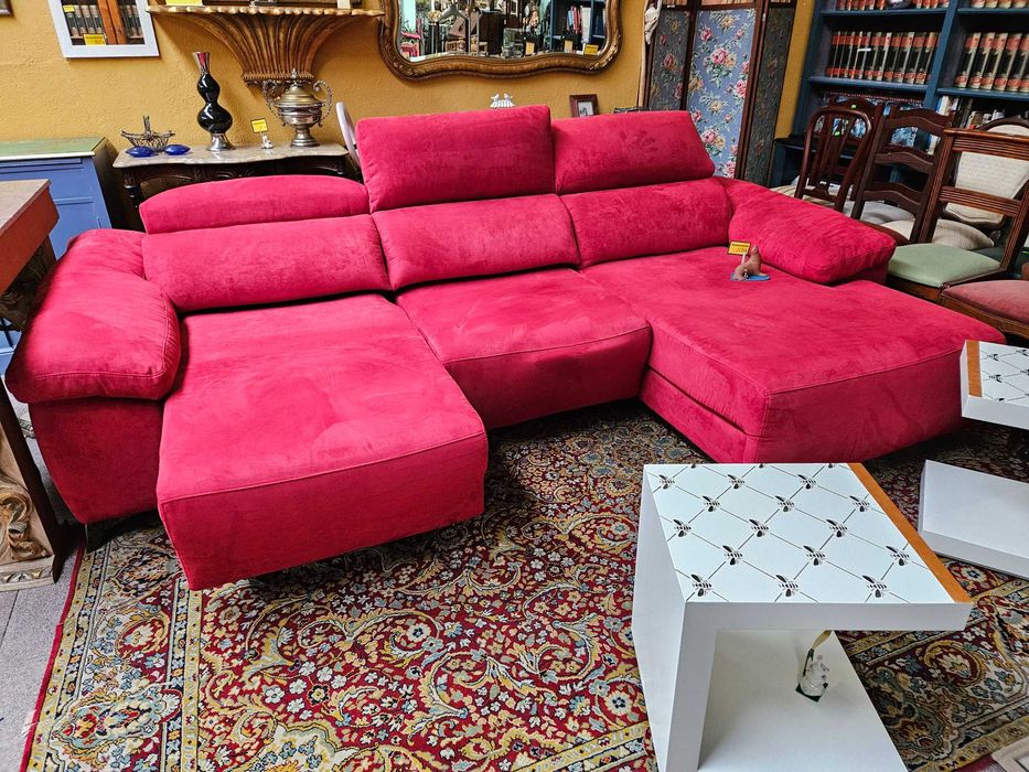 Grande sofá chaise long elétrico - óptimo estado e qualidade